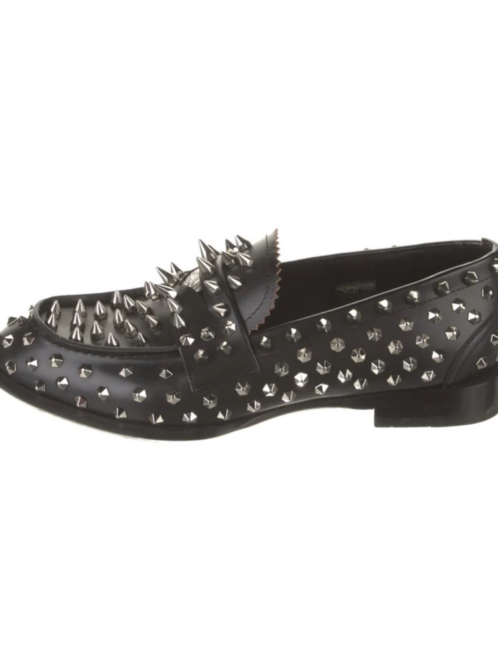 Alexander McQueen Black Leather Spike-Embellished Loafers EU41 (US8) - Picture 4 of 15